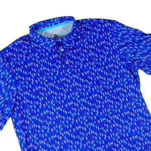 Scales Geometric Buoys Performance Plantation Preserve Golf Polo Shirt Large